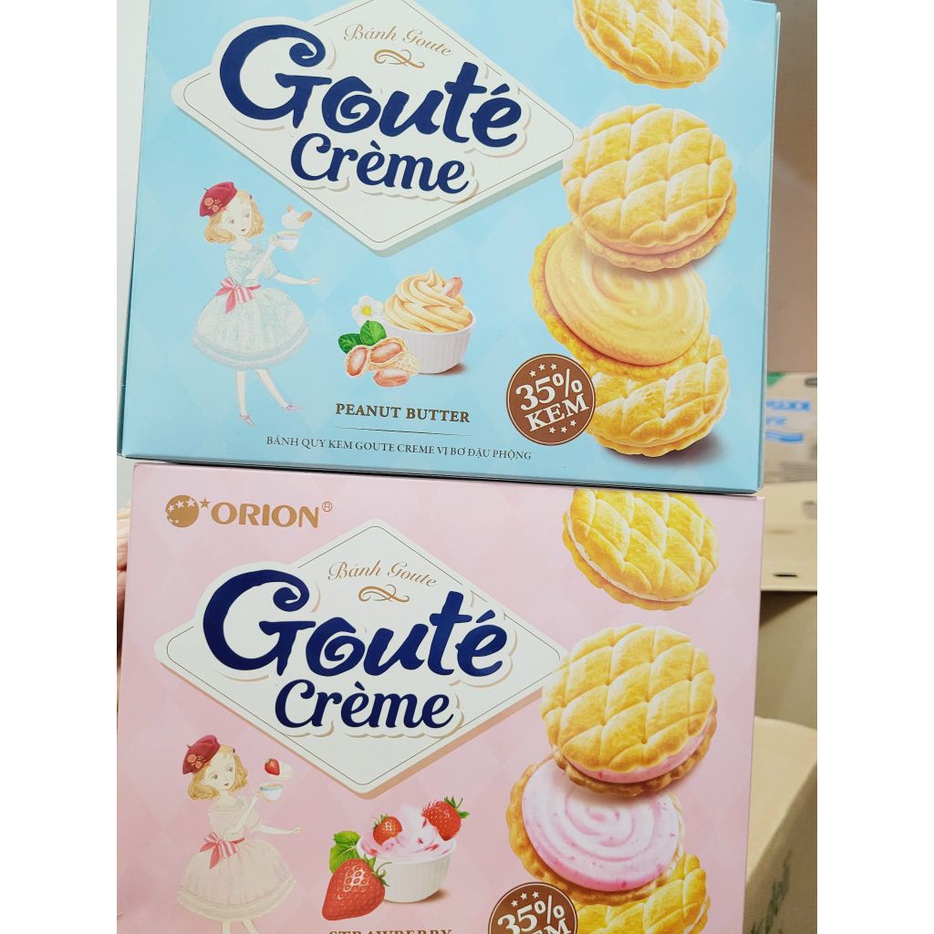 Bánh quy Goute hương vị dâu sữa chua, bơ đậu phộng Orion 320g