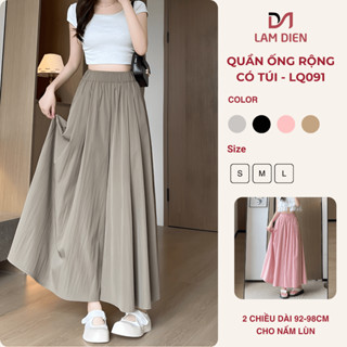 Quần Ống Rộng Nữ Có Túi, Quần Giả Váy Chất Gió Lụa Mềm Mại Trẻ Trung Cá Tính LQ019