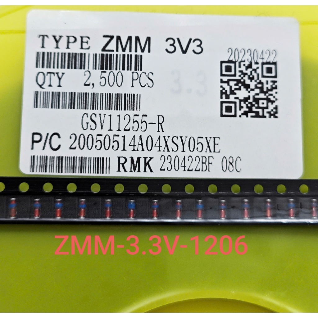 (Combo 10 con) Diode Zener ZMM3V3 SMD 1206 LL34 hình trụ ống thuỷ tinh Diode Zener 3.3V 0.5A (Combo)