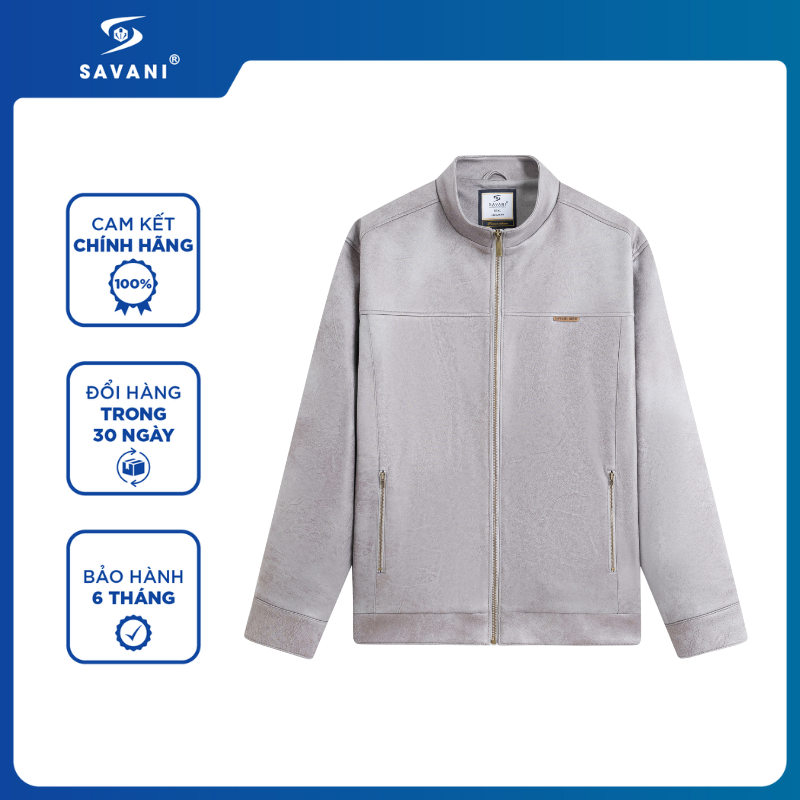Áo Khoác Da Lộn SAVANI Lót Lông, Thiết Kế Cổ Đứng Thanh Lịch, Giữ Ấm, Cản Gió, Cản Bụi Tốt MJDA003W5