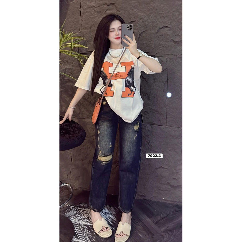 Áo thun tay lỡ form rộng chất cotton khô 3158 - H 2 ngựa | BigBuy360 - bigbuy360.vn
