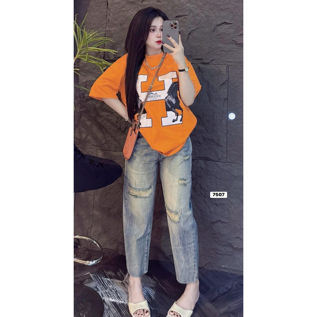 Áo thun tay lỡ form rộng chất cotton khô 3158 - H 2 ngựa | BigBuy360 - bigbuy360.vn