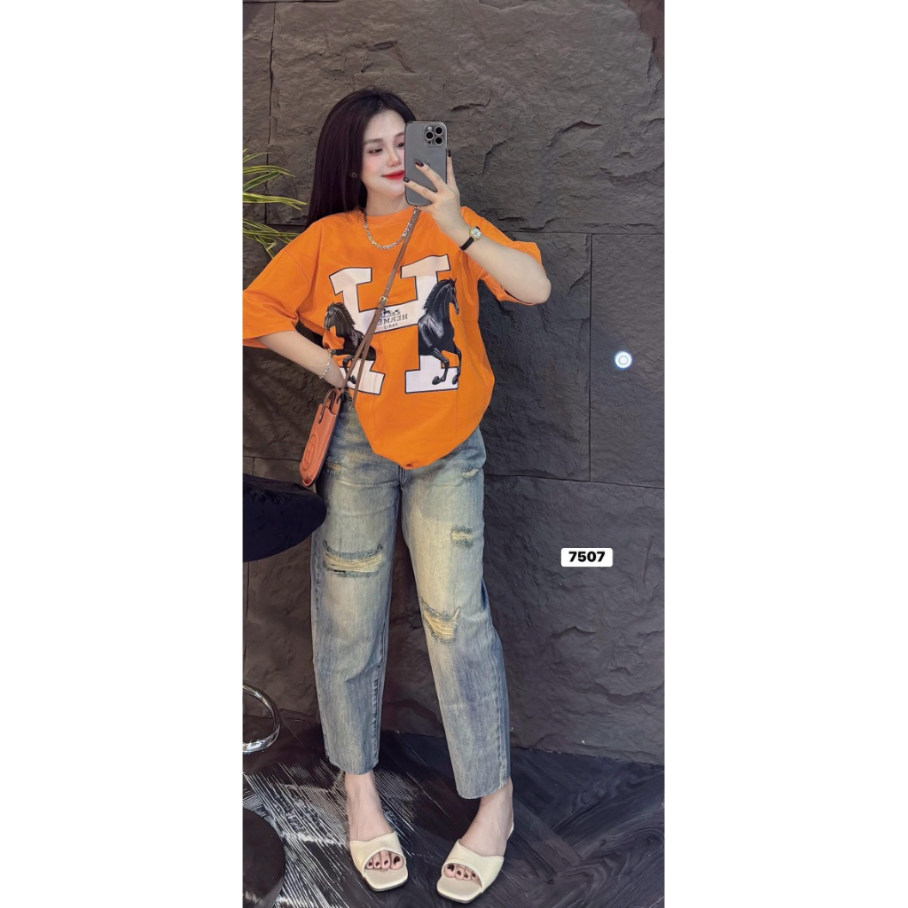 Áo thun tay lỡ form rộng chất cotton khô 3158 - H 2 ngựa | BigBuy360 - bigbuy360.vn
