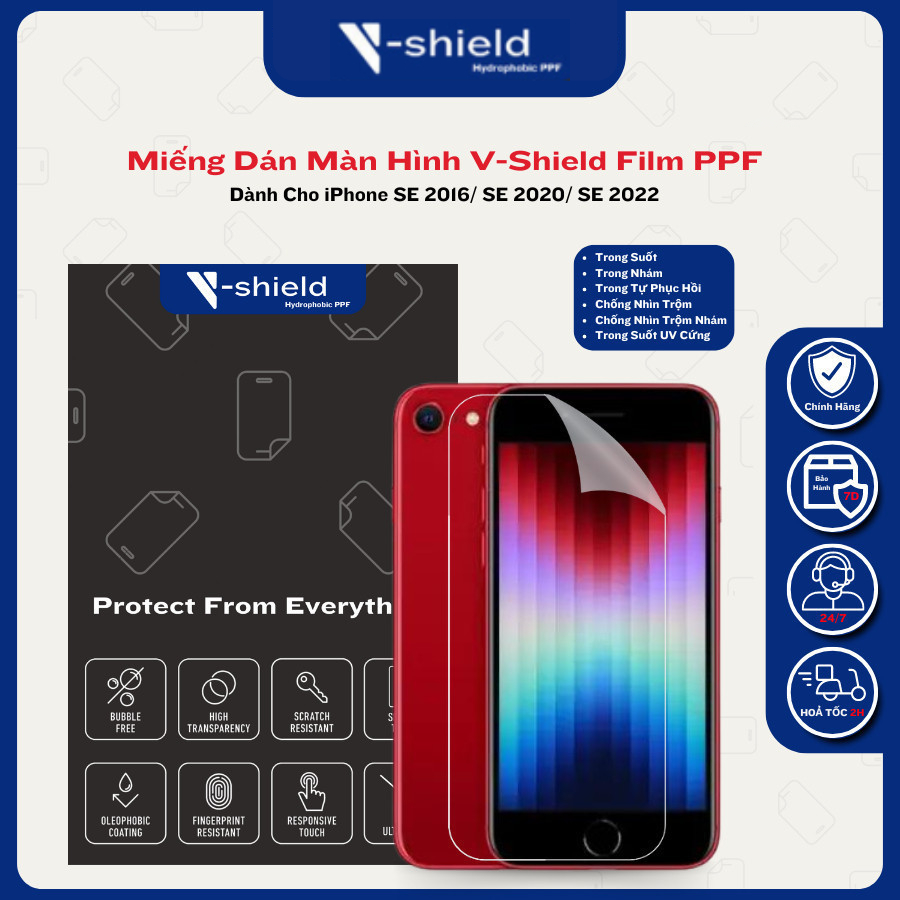 Mua 1 Tặng 1 Miếng Dán Màn Hình V-Shield Film Ppf Cao Cấp Cho Iphone Se 2016/ Se 2020/ Se 2022