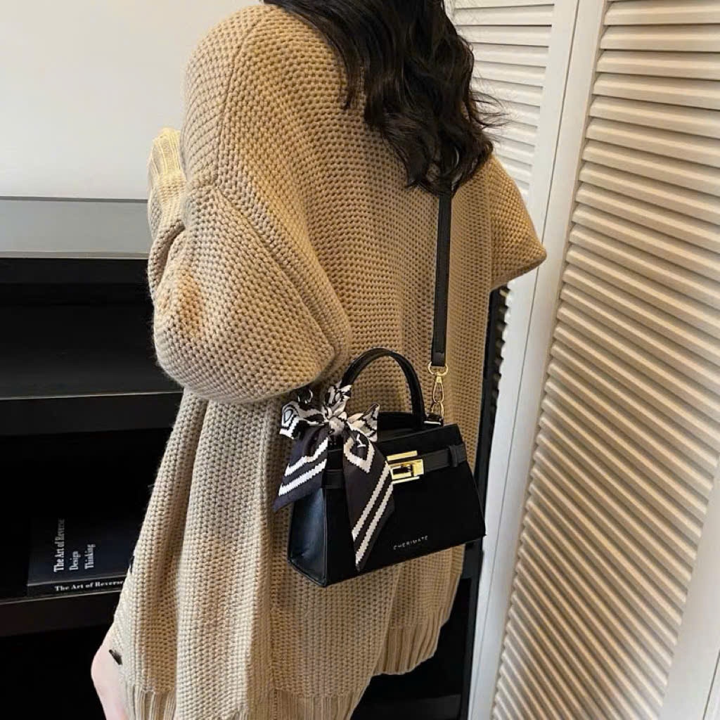 Túi xách nữ, túi đeo vai phong cách vintage Hàn Quốc kèm khăn badanna, form hộp, phối đồ sang Đăng Túi DK456 | BigBuy360 - bigbuy360.vn