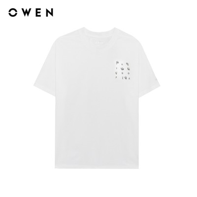Owen - Áo T-shirt Regular Fit TSN255099 màu Trắng chất liệu Cafe Interlock