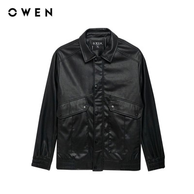 Owen - Áo khoác Regular Fit JK256066 màu Đen chất liệu Polyester