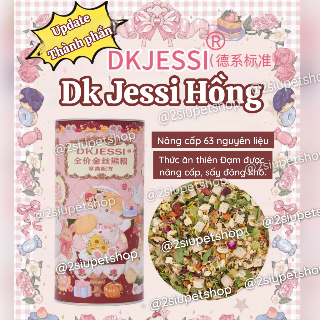 [ Dk jessi]  Thức ăn Dk Jessi Hồng Phiên bản mới tới 63 thành phần , sản phẩm Dk jessi hồng thiên về