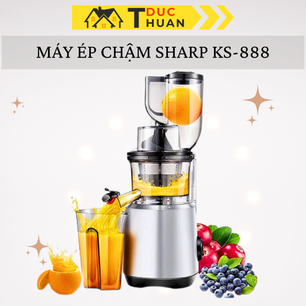 MÁY ÉP CHẬM SHARP KS888 công suất 250W éo kiệt bã có đảo chiều - DT HOME