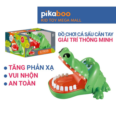 Cá sấu cắn tay vui nhộn cho bé Pikaboo, đồ chơi khám răng cá sấu chất liệu an toàn cho trẻ từ 3 tuổi