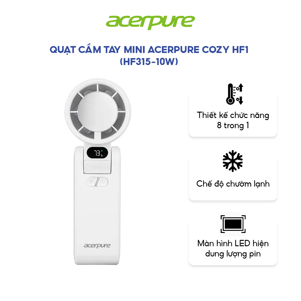 Quạt cầm tay mini Acerpure Cozy HF1 (HF315-10W) - Bảo hành 12 tháng