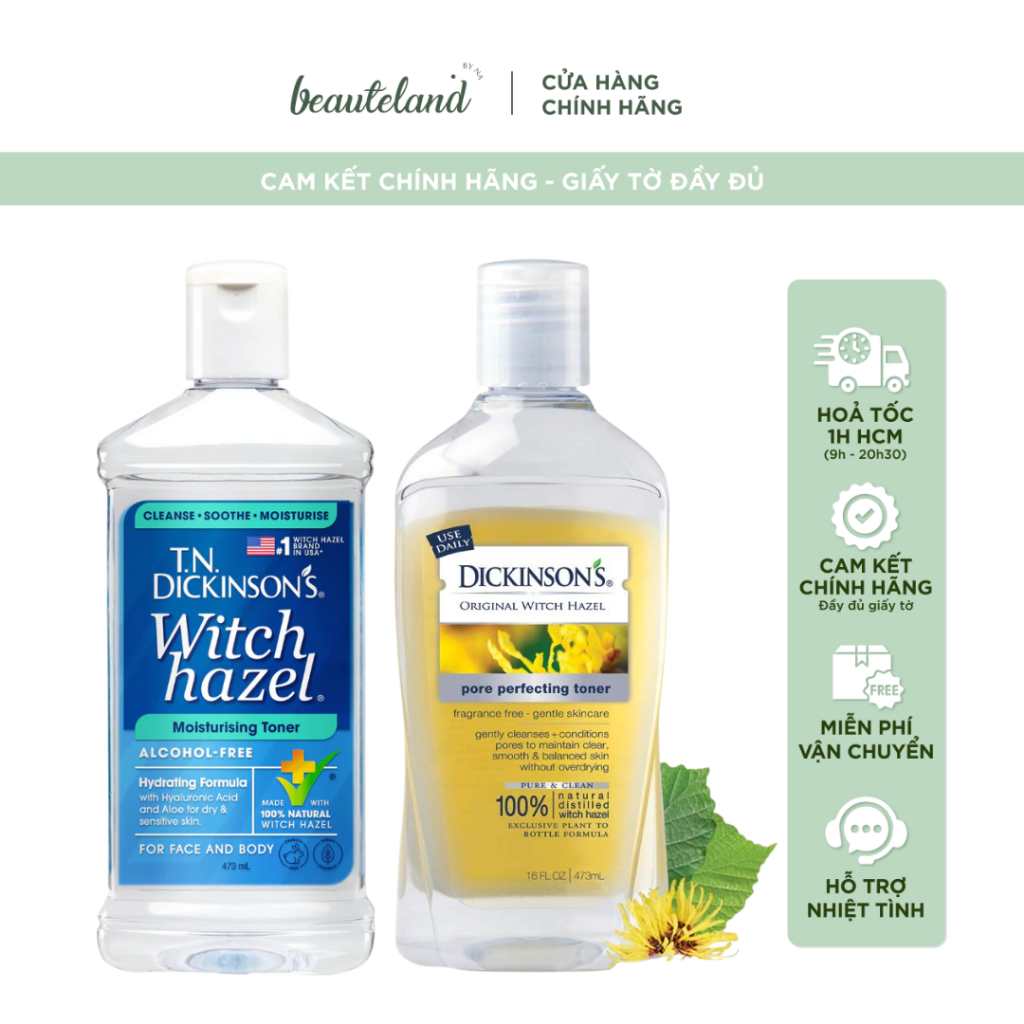 [Bill Mỹ] Toner cây phỉ Dickinson's Original Witch Hazel 473ml