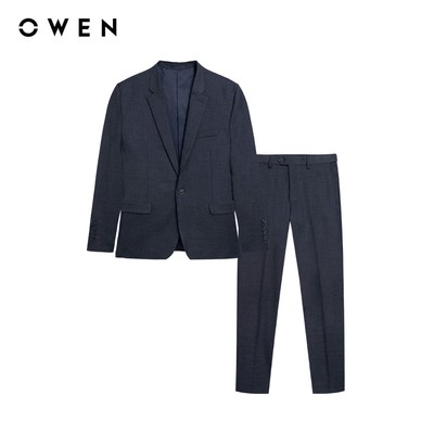 Owen - Bộ comple Slim Fit VES242716 màu Xanh tím than chất liệu TR Spandex