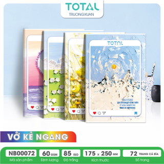 (Combo 5 quyển) Vở kẻ ngang Total 72-80 trang phong cách mới