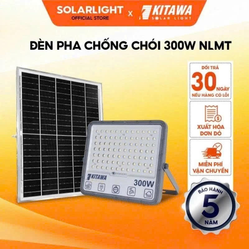 [300W] Đèn Pha Chống Chói Năng Lượng Mặt Trời 300W KITAWA - DP15.300