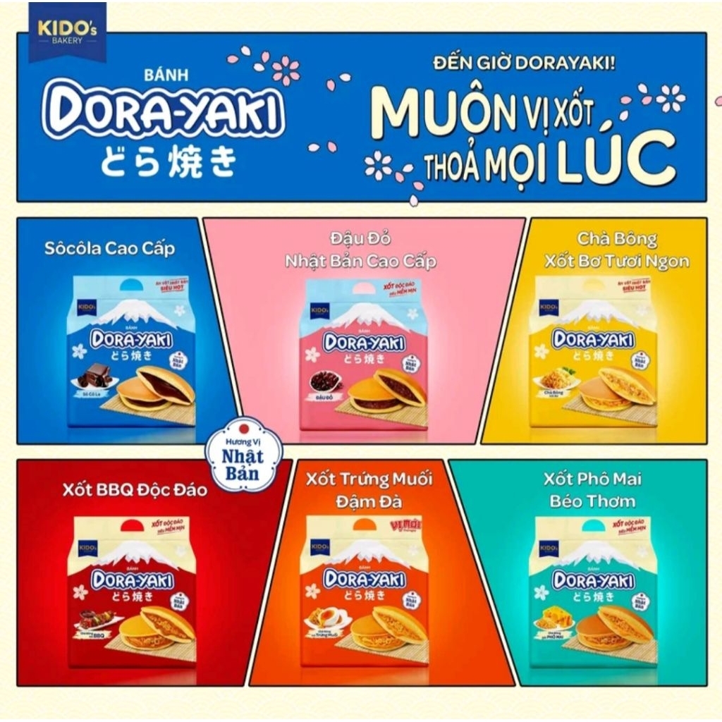 Bánh Dora-Yaki KIDO'S Bakery Đủ Vị Túi 150gr - Bánh rán Doremon