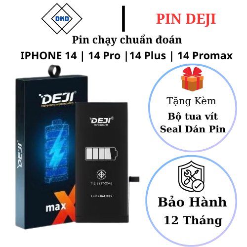 Pin Deji chuẩn đoán- Dung Lượng Cao Và Chuẩn Cho iPhone 14 | 14 Pro | 14 Plus | 14 Promax