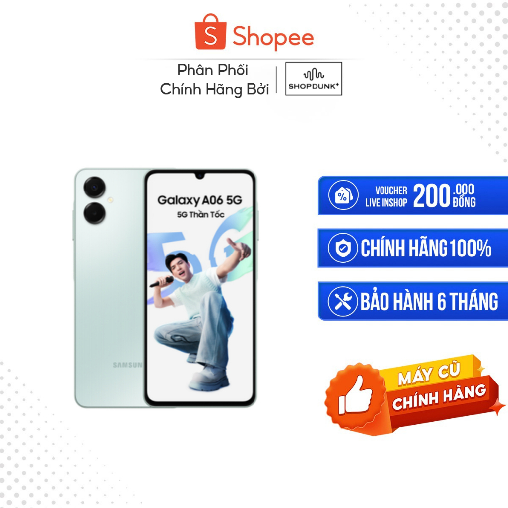 [Máy cũ] Samsung Galaxy A06 5G, 4GB/128GB Full Hộp Đầy Đủ Phụ Kiện Zin