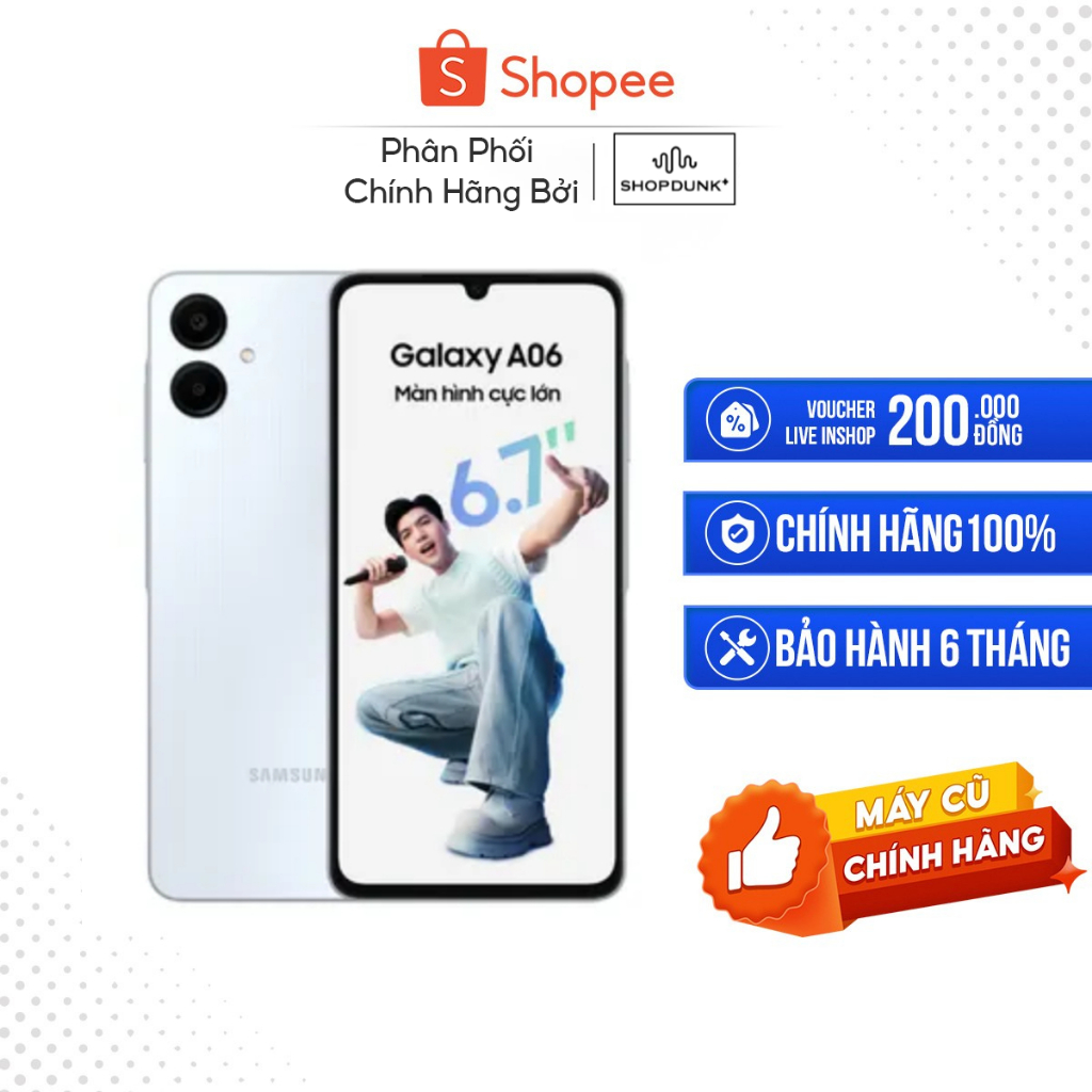 [Máy cũ] Samsung Galaxy A06, 4GB/128GB ( ÁM MÀN NHẸ) Full Hộp Đầy Đủ Phụ Kiện Zin