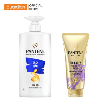 Combo Dầu Gội Pantene Sạch Sâu Cho Da Đầu 650ml & Kem Xả Pantene Hỗ Trợ Phục Hồi 150ml | Guardian Việt Nam