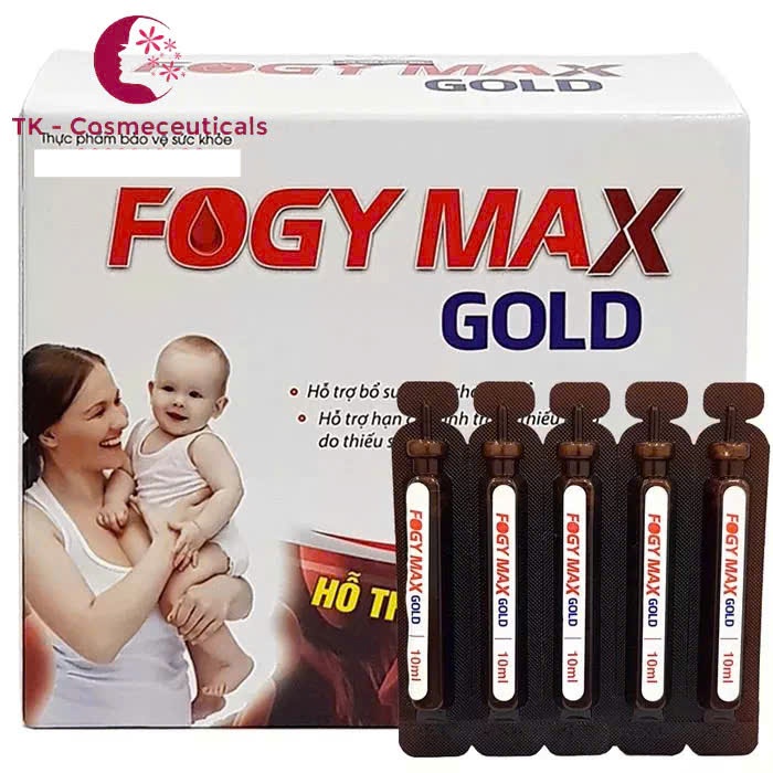 Fogy Max - Sắt III Dạng Nước Cho Bà Bầu, Người Thiếu Máu Do Thiếu Sắt - Hộp 20 ống