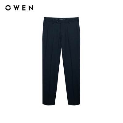 Owen - Quần tây Slim Fit Tăng đơ QST257105 màu Xanh tím than chất liệu TR Spandex