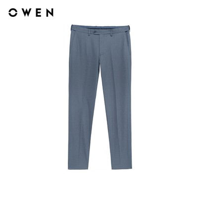 Owen - Quần tây Slim Fit Tăng đơ QV256132 màu Xanh chất liệu Knit