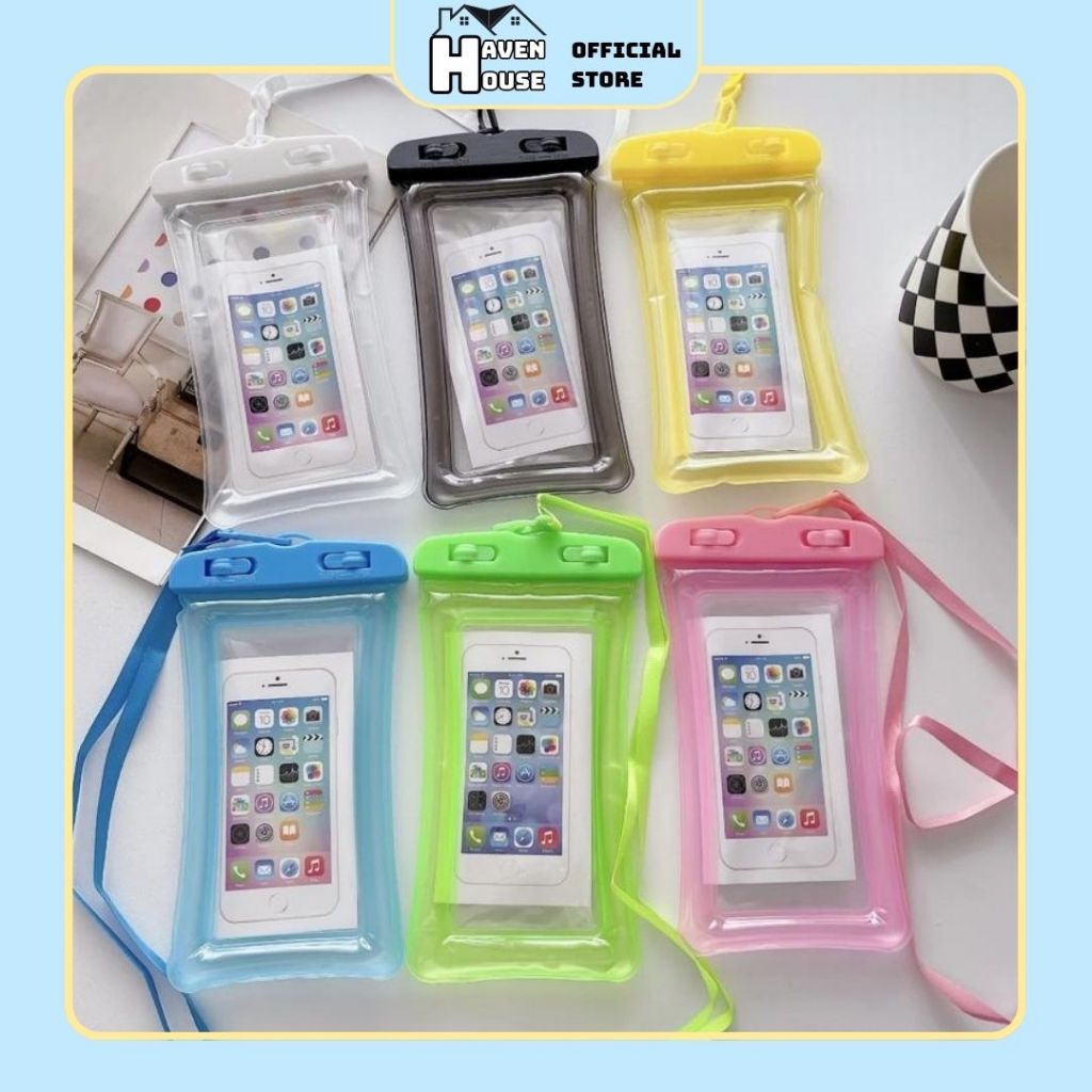 Haven House Túi Phao Điện Thoại Trong Suốt Chống Nước – Túi Chống Nước 2 Mặt Cảm Ứng, Nút Gài Kín, C