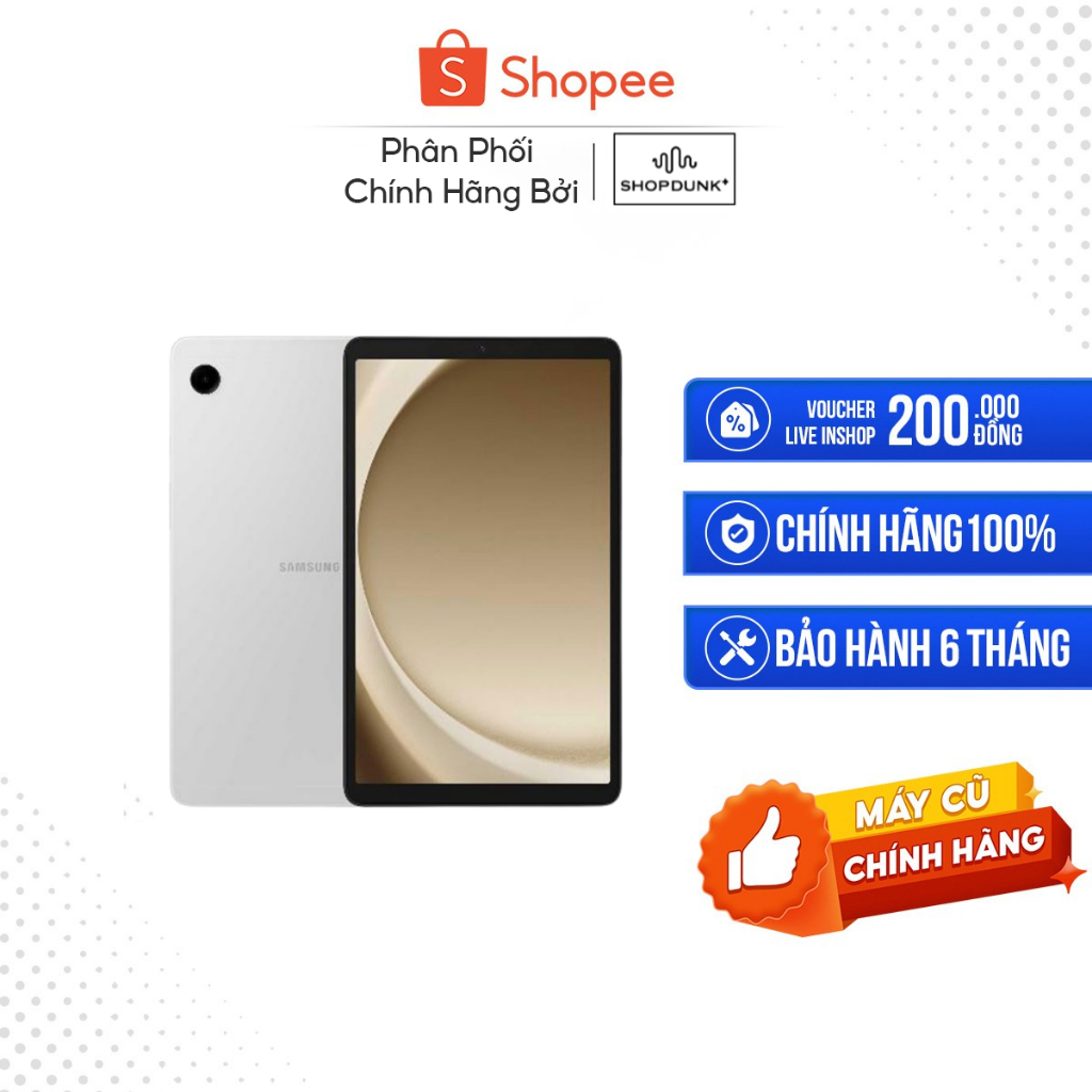 [Máy cũ] Samsung Galaxy Tab A9 Wifi, 4GB/64GB, Xám, Hàng trưng bày Fullbox Full Hộp Đầy Đủ Phụ Kiện 