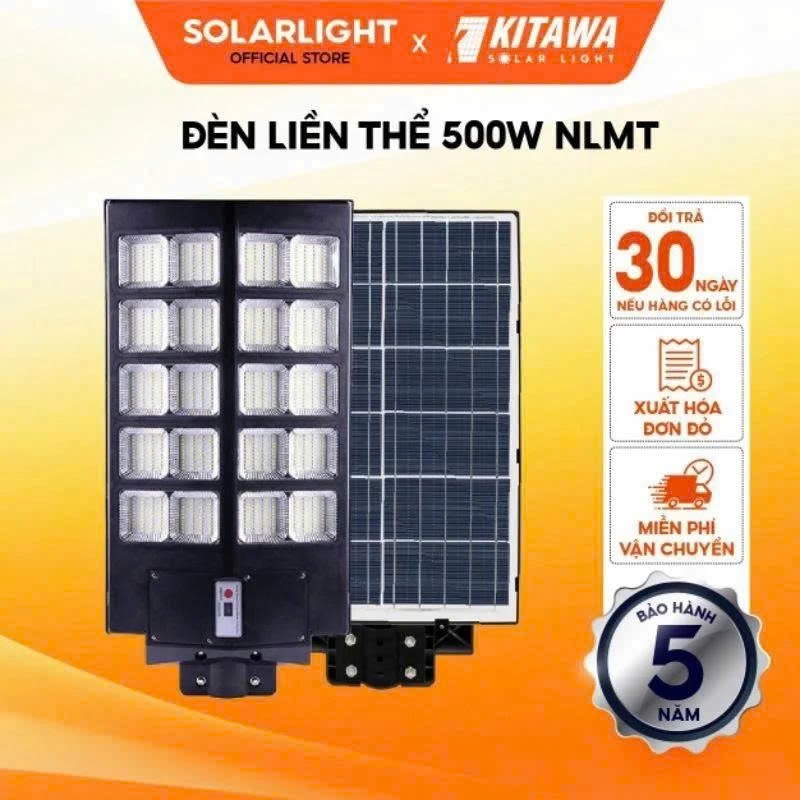 [500W] ĐÈN ĐƯỜNG NĂNG LƯỢNG MẶT TRỜI LIỀN THỂ KITAWA 500W-LT5500