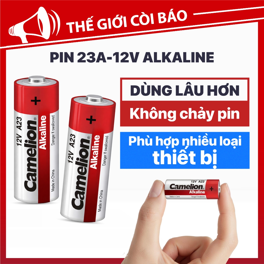 Pin alkaline 23A-12V ALKALINE MÀU ĐỎ sử dụng cho các thiết bị điện, thiết bị báo động