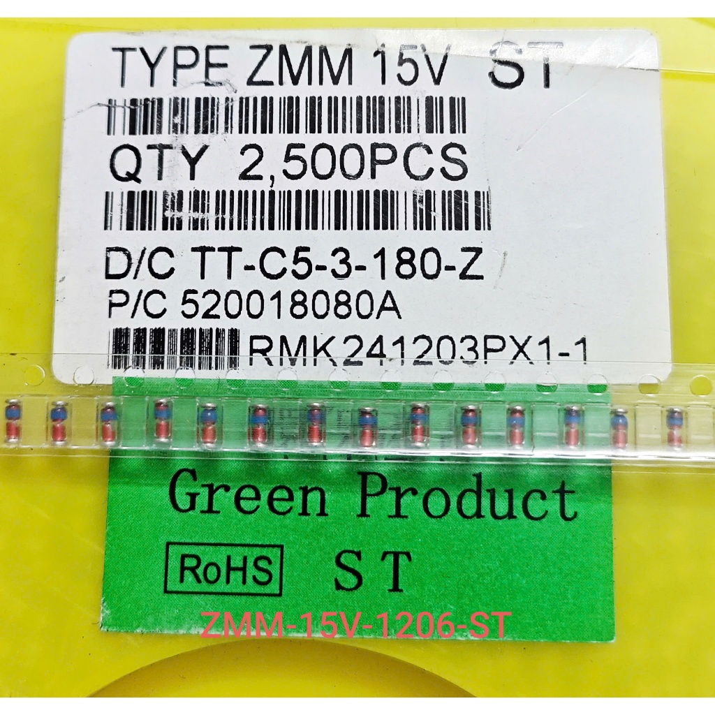(Combo 10 con) Diode Zener 15V ZMM 15V SMD 1206 Diode Zener 15V 0.5A ST (Combo)