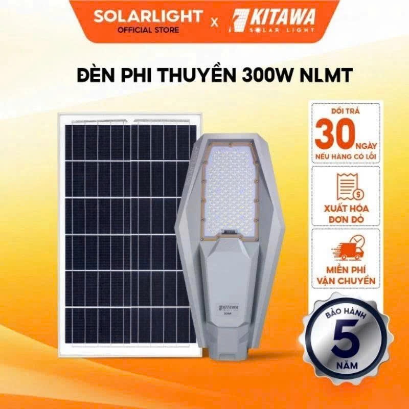[300W] ĐÈN ĐƯỜNG NĂNG LƯỢNG MẶT TRỜI PHI THUYỀN 300W-PT1300 KITAWA