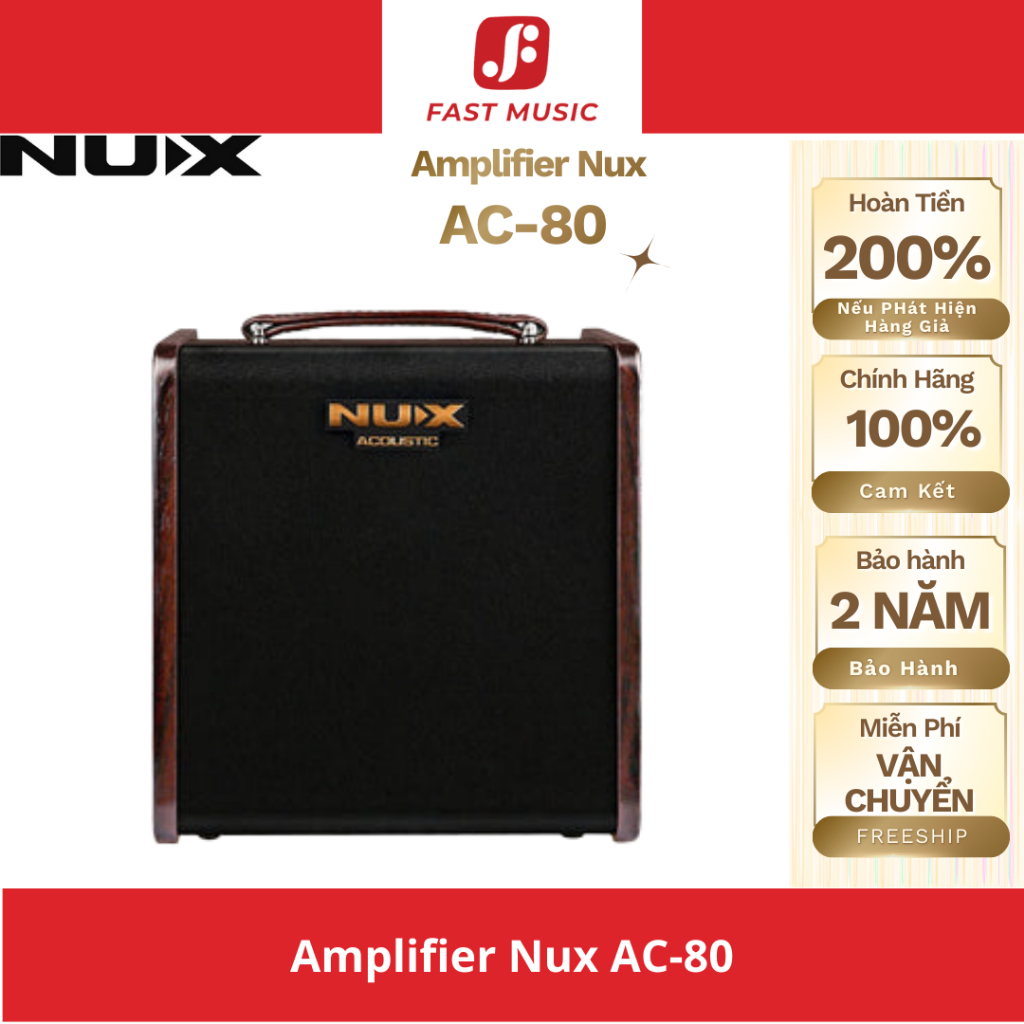 Amply Guitar Acoustic Nux AC80 Chính Hãng