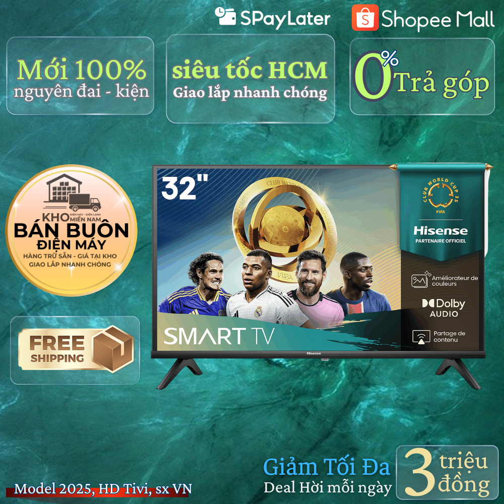 32A4Q Smart Tivi Hisense HD 32 Inch 32A4Q điều khiển giọng nói Tiếng Việt qua ứng dụng Vidaa