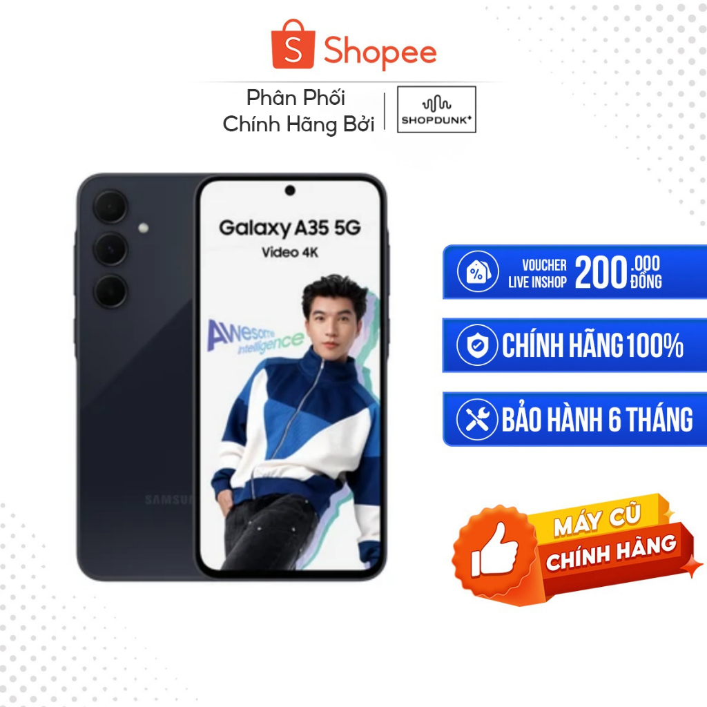 [Máy cũ] Samsung Galaxy A35 8GB/128GB Chính Hãng Full Hộp Đầy Đủ Phụ Kiện Zin