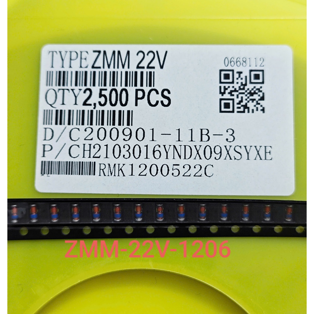 (Combo 10 con) Diode Zener ZMM22 SMD 1206 LL34 hình trụ ống thuỷ tinh Diode Zener 22V 0.5A (Combo)