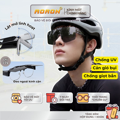 Kính Chống Bụi Gió Cho Người Cận AORON Tròng Phân Cực Chống UV Giảm Chói Lóa Bảo Vệ Mắt Cho Người Đi Xe Máy AK235
