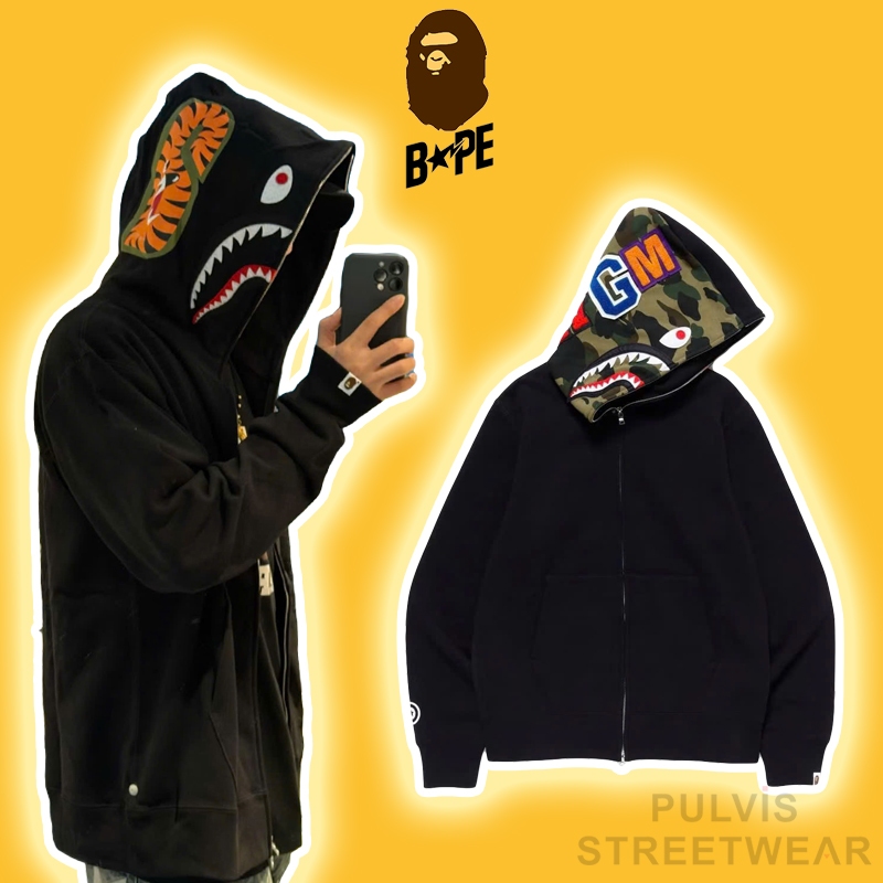 ⚡️[Hight Quality] - Áo Hoodie Jacket Zip Bape Detatchable Shark Full Zip Hoodie, Áo khoác khóa kéo, 