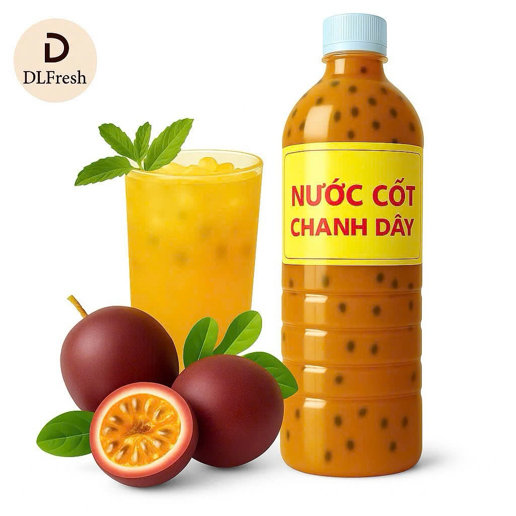 Nước Cốt Chanh Dây DLFresh Chai – Chanh Leo Nguyên Chất, Thơm Chua Tự Nhiên