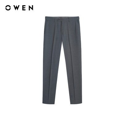 Owen - Quần tây Regular Fit Tăng đơ QRT257081 màu Xám chất liệu Nano