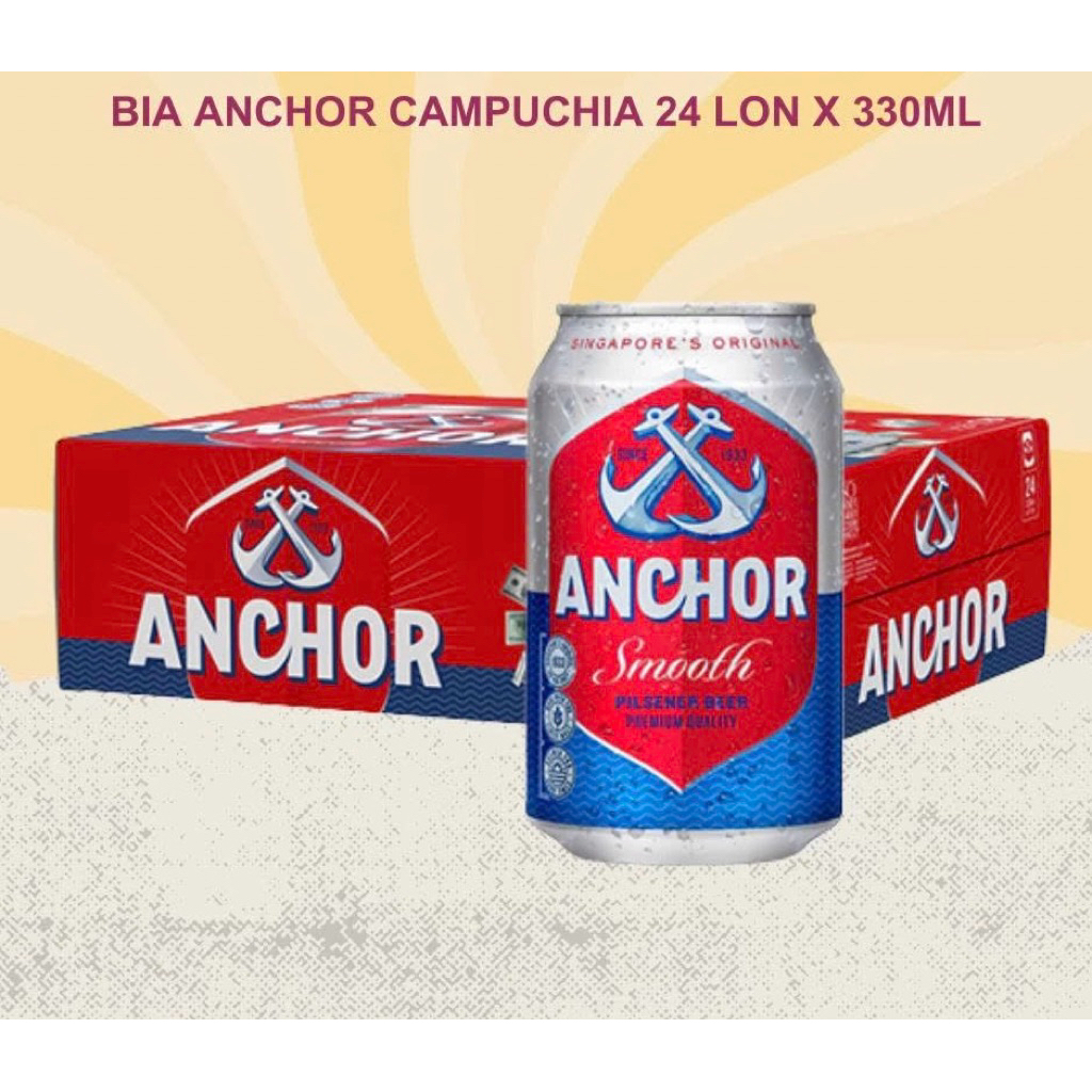 Bia Anchor Campuchia 330ml Nồng Độ 5%