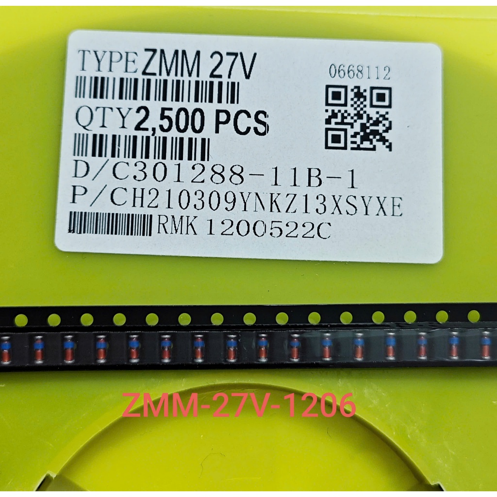 (Combo 10 con) DIODE ZENER 27V ZMM27 1206 Diode zener 27V 0.5A SMD (combo)