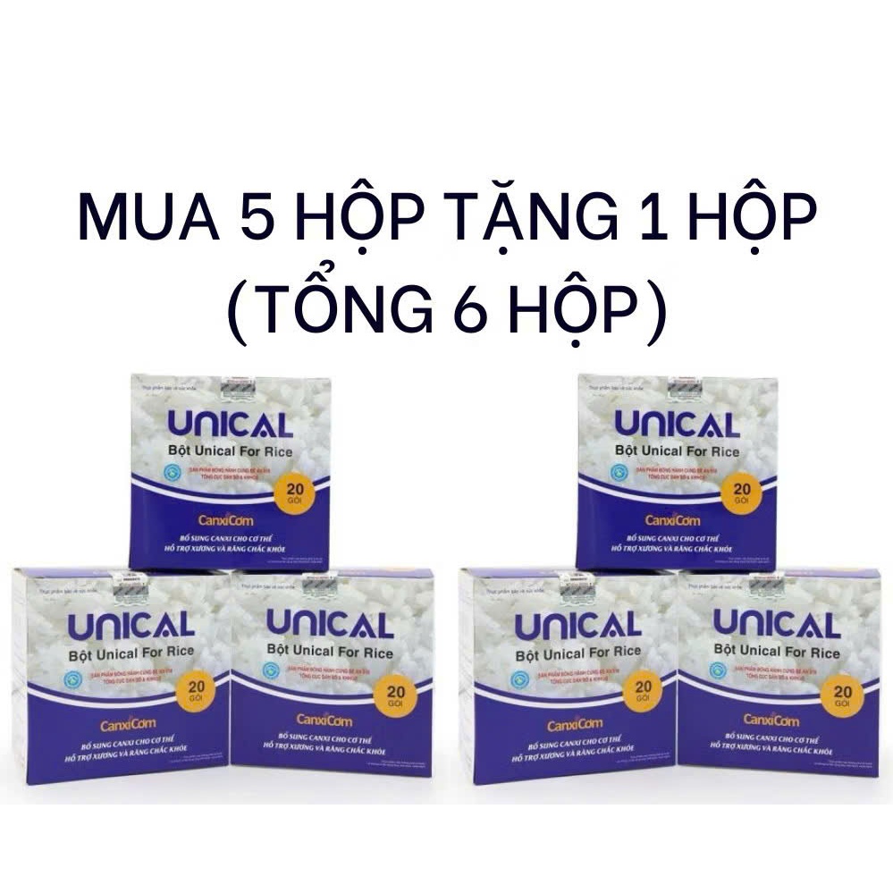 Combo 5 hộp canxi cơm Nhật Bản Unical - canxi hữu cơ (canxi cơm)
