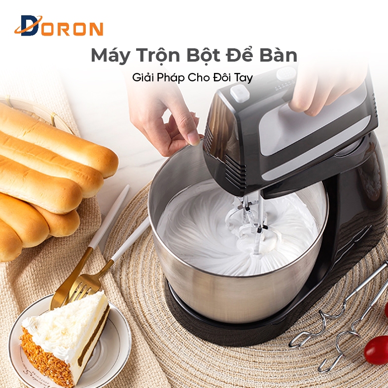 Máy đánh trứng DORON 400W dung tích 3.5L, tích hợp chế độ cầm tay