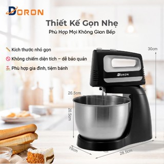 Máy đánh trứng để bàn, máy trộn bột DORON 400W công suất cao, 5 tốc độ, thố inox dung tích 3.5l