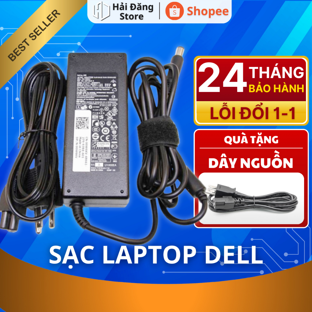 Sạc Laptop Dell Chân Kim To / Chân Kim Nhỏ / Chân TYPE-C 45W 65W 90W LỖI ĐỔI MỚI Bảo Hành 12-24 Thang