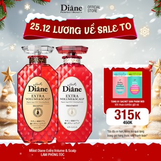  Combo dầu gội xả làm phồng tóc mỏng thưa tóc xẹp dầu bết Moist Diane Extra Volume & Scalp 450ml*2 