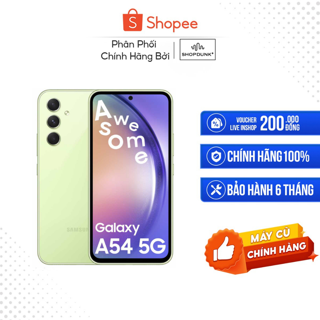 [Máy cũ] Samsung Galaxy A54 5G 8GB/128GB Chính Hãng Full Hộp Đầy Đủ Phụ Kiện Zin