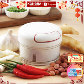 Máy Xay Tỏi Ớt KONOHA Cầm Tay Mini Chopper Đa Năng - Dụng Cụ Xay Tỏi Kéo Tay Tiện Dụng